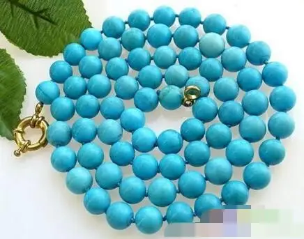 

3686 NATURE ROUND SKY-BLUE TURQUOISE BEAD NECKLACE