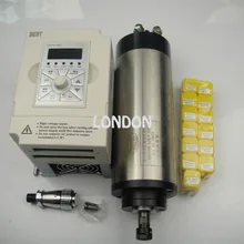 1.5KW Инвертор+ ЧПУ шпиндель комплект ER11 800 Вт Водяное охлаждение шпинделя МОТОР+ 13 шт. ER11 Цанги