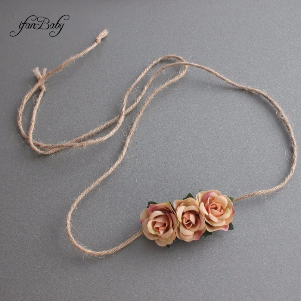 Fashion flower Belt,Kids Sash Belt Hemp Rope Ties Sashes belt