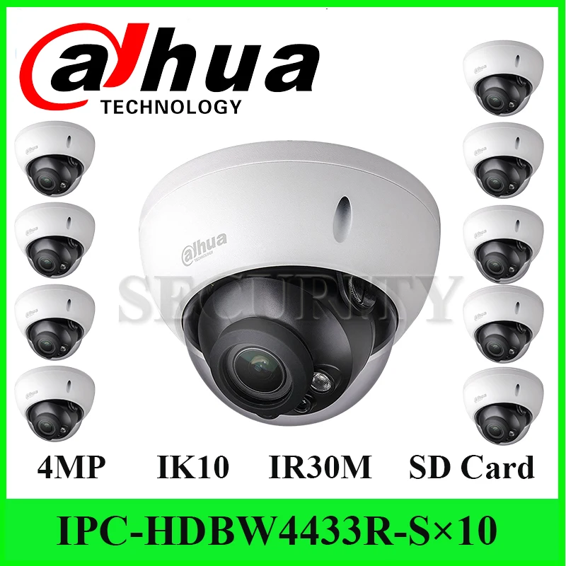 

10 Pieces/Lot DHL SHIP Dahua IPC-HDBW4433R-S 4MP POE Fixed Dome CCTV Security IP Camera With SD Card Slot Replace HDBW4431R-S