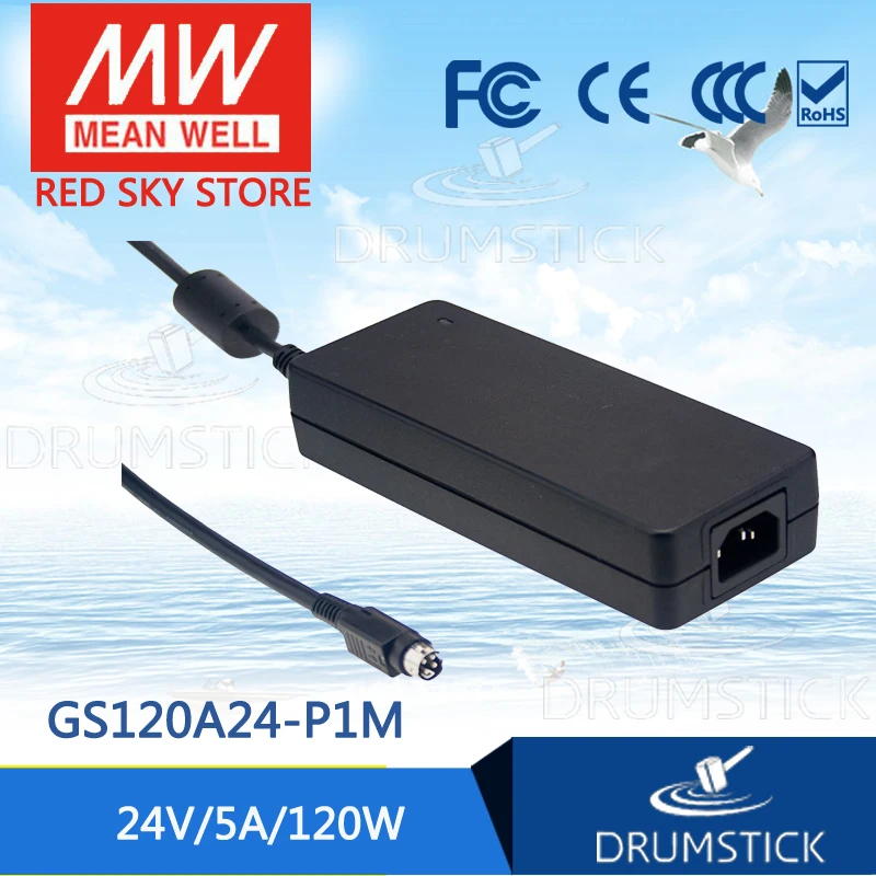 

Redsky [free-delivery 2Pcs] Selling Hot! MEAN WELL original GS120A24-P1M 24V 5A meanwell GS120A 120W AC-DC Industrial Adaptor