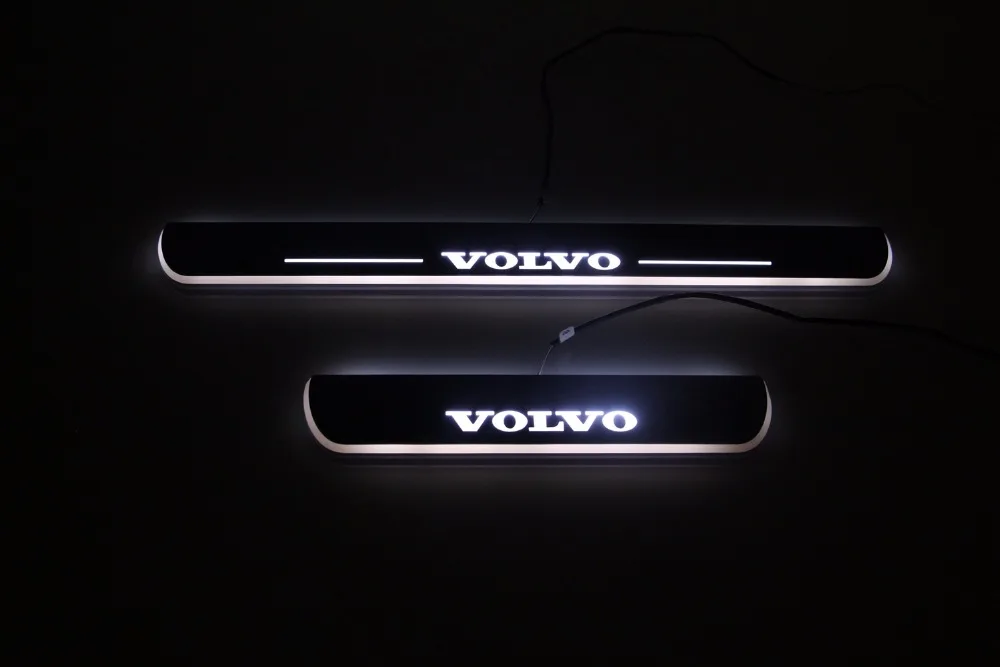 Qirun акриловые светодиодные движущиеся двери scuff Добро пожаловать светильник тропинка лампа порога пластины накладки для Volvo XC60