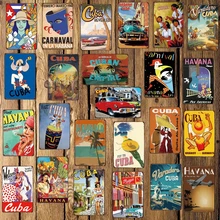 [Mike86] CUBA La Habana signo de Metal decoración de la habitación de pared vintage placa para pintura artesanal para Pub casa 20*30 CM FG-220