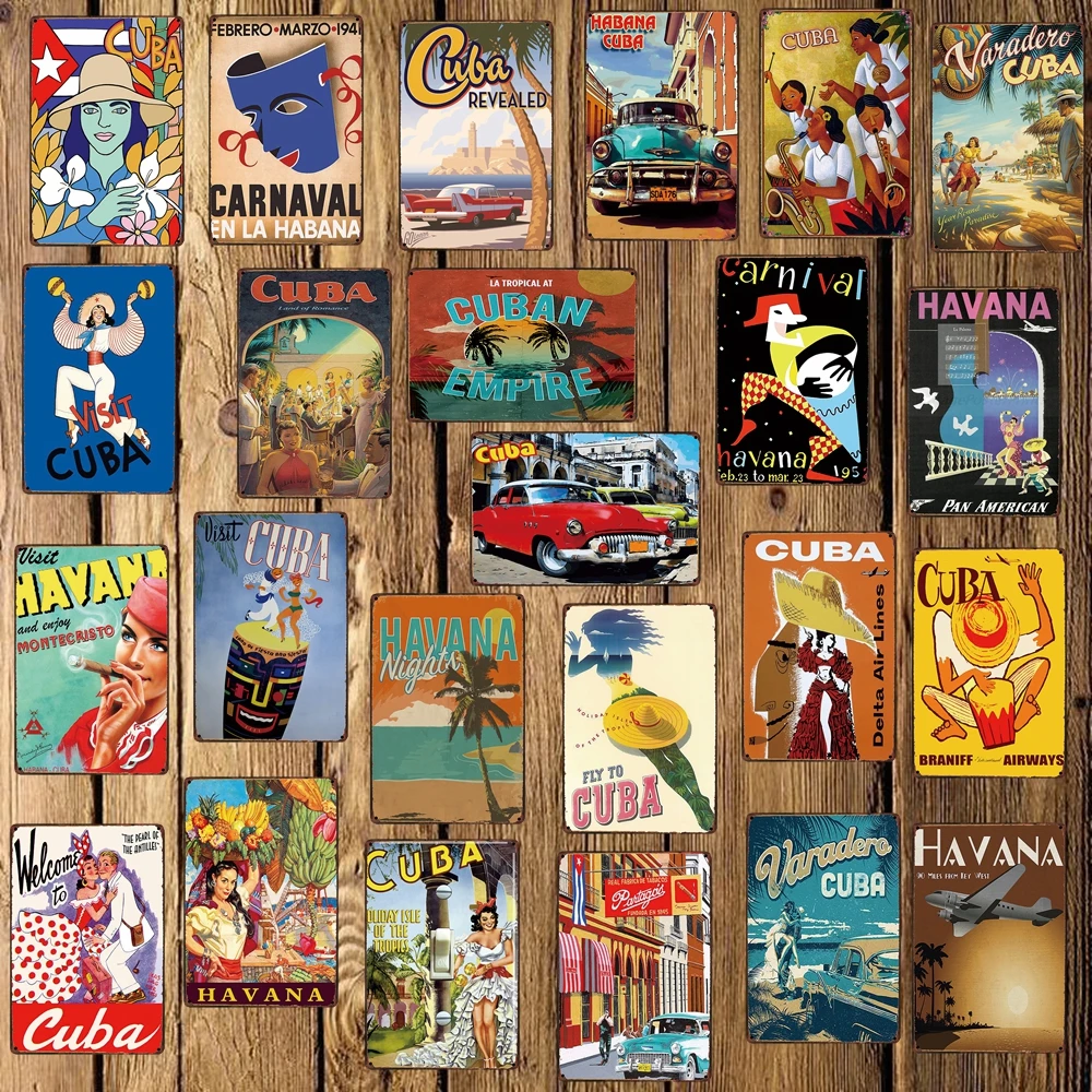 

[ Mike86 ] CUBA HAVANA Metal Sign Room Decor Vintage Wall Plaque Painting Craft For Pub Home 20*30 CM FG-220