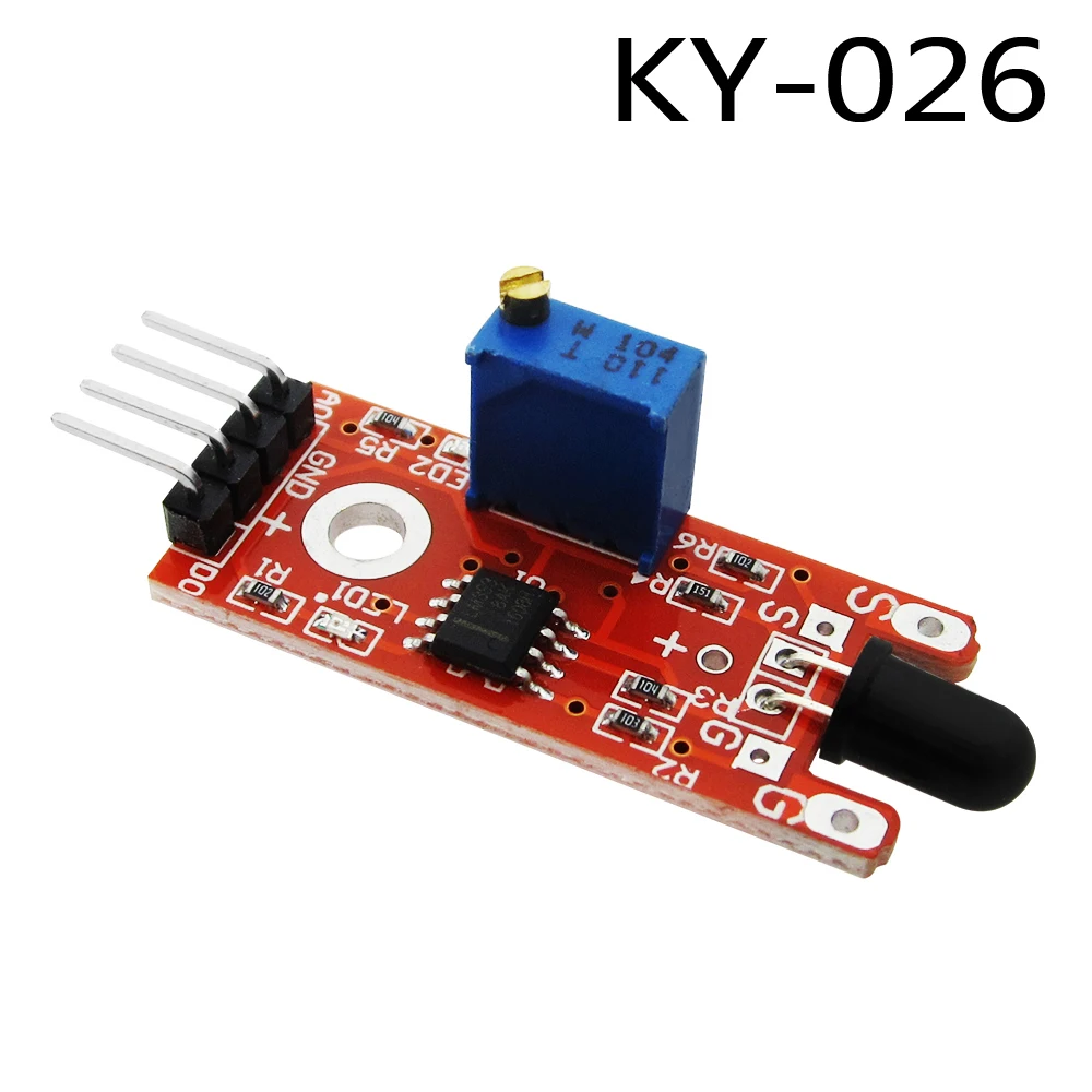 

KY-026 Flame Sensor Module IR Sensor Detector For Temperature Detecting Suitable