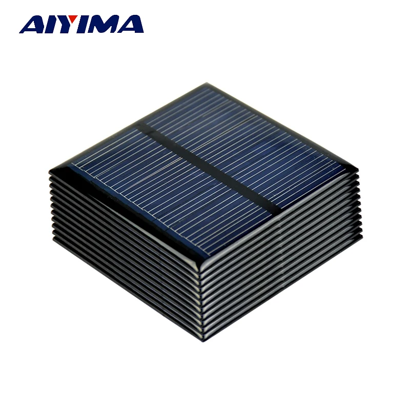 

SUNYIMA 10pcs Poly Solar Panels 5.5V 80MA Polycrystalline Solar Plate Cells DIY Solar Battery Charger Sunpower System 60*60MM