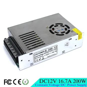 

Universial Power Supply DC12V 16.7A 200W Led Switching Power Adapters transformer AC DC 12V USP For LED Strip Bar lamp CNC