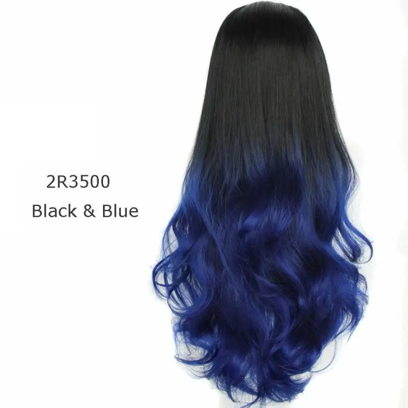 Cosplay wig blue glussless half wigs 3/4 good quality heat resistant