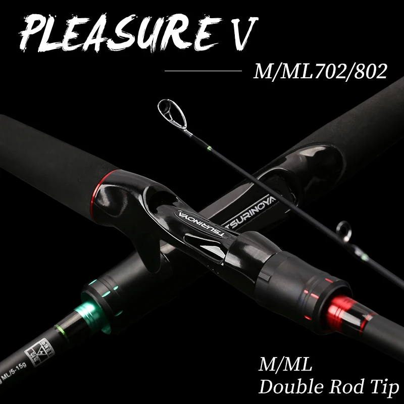 

TSURINOYA PLEASURE V 2.13m 2.43m M /ML Power With 2 Tips SIC Guide Ring Bass Carbon Fishing Rod Lure Rod