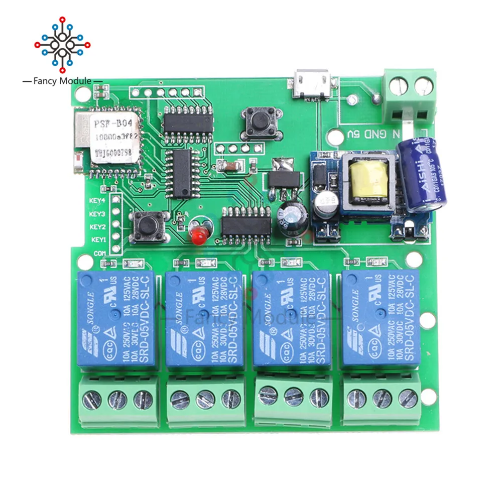 4 Channel Wireless Wifi Relay Module Phone APP Wireless Remote Control Switch