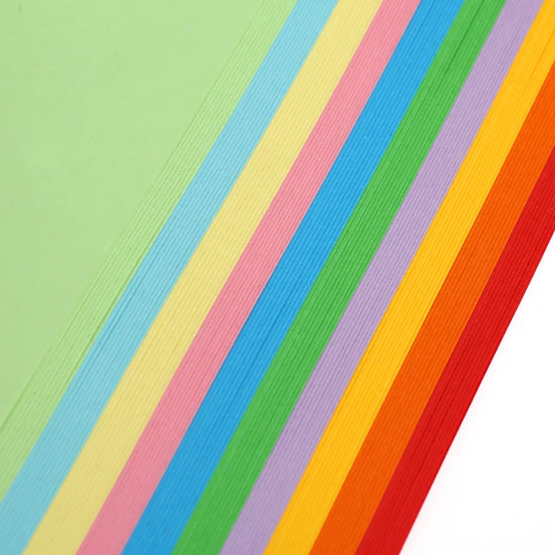 Год 100 шт./лот A4 цветная копировальная бумага 100 листов карта оригами для детского сада цветная бумага красный желтый синий зеленый розовый AB335