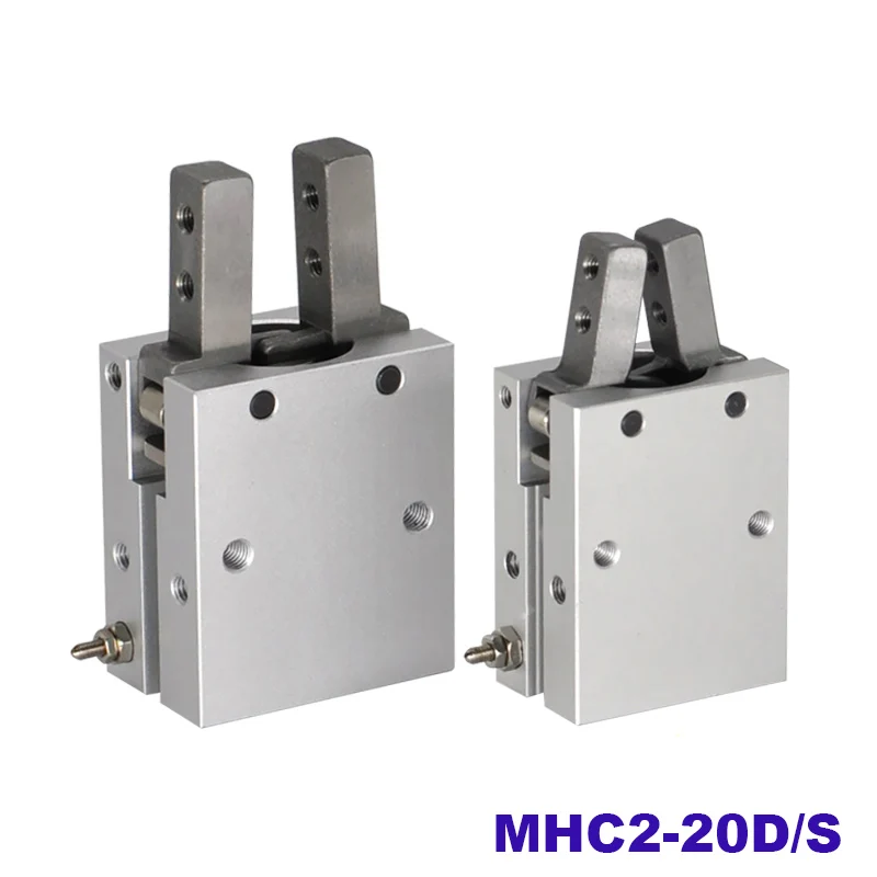 

Double/single acting robot gripper air cylinder bore 20mm MHC2-20D/S SMC type angular style aluminium clamps cylinder pneumatic