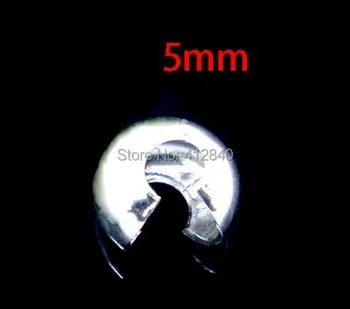 

500Pcs Silver Tone Crimp Bead Covers 5mm(