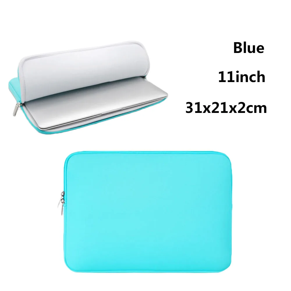 Blue 11inch Сумка для ноутбука чехол сумка для планшета, ПК плюшевая внутренняя защита поверхности Мягкий Портативный - Цвет: Blue 11inch
