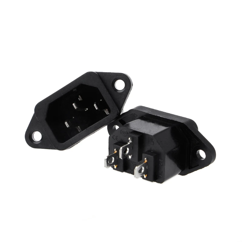 

5 Pcs 3P IEC 320 C14 Male Plug Panel Power Inlet Sockets Connectors AC 250V 10A