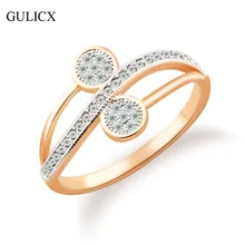 GULICX 2016 Jewelry Brand Fashion Midi Ring for Women Gold Platinum Plated Ring Luxury Crystal CZ Zirconia Wedding Ring R242