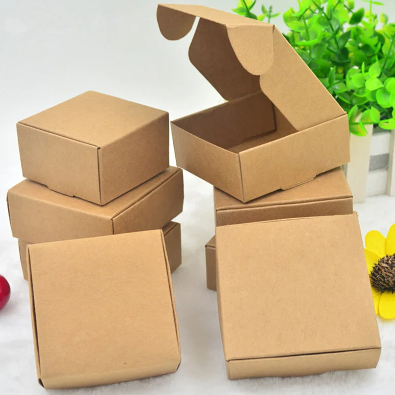 20pcs/lot Big Size Blank Kraft Paper Box DIY Craft Gift ...