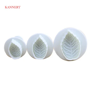 

KANNERT 3pcs Fondant Rose Leaves Mold Cake Cutter Cookies Decorating Tool Cake Baking DIY Tools Cake Cutters
