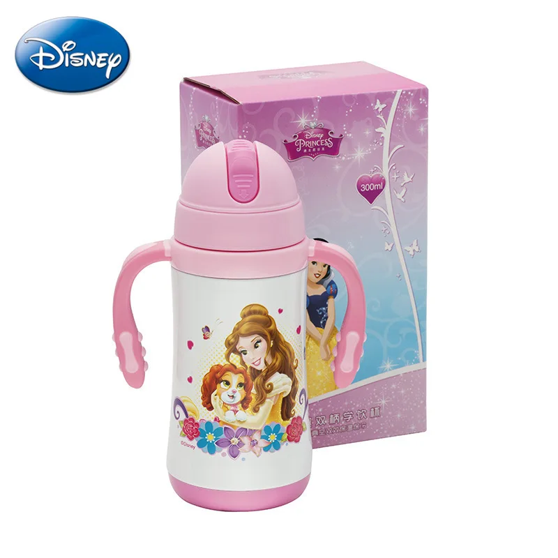 Disney мин Микки Мышь мультфильм чашки детские двойная ручка питьевой чашка автомобили двойная ручка питьевой чашки принцесса чашечек для кормления