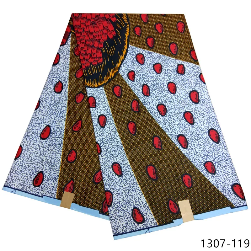 Полиэстер Африканский Воск для свадебного платья новейший дизайн восковой ткани с принтом 6 ярдов tissu воск высокого качества 1307-111