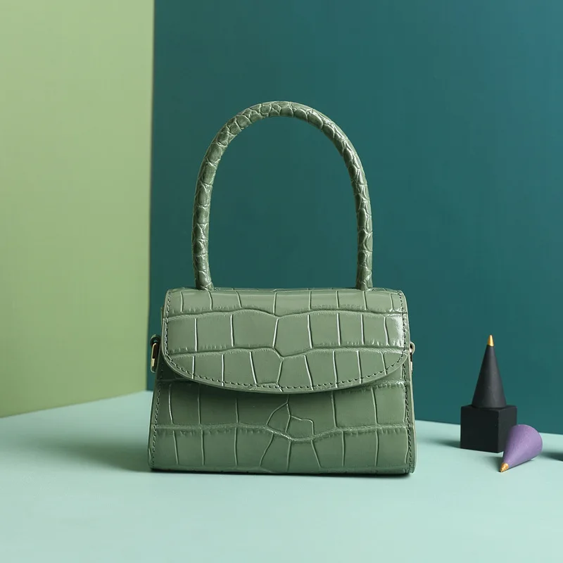Beste Echte Koe Lederen Handtas Vrouwen Top Handvat Krokodil Patroon Kleine Tote Bolsas Koeienhuid Luxe Handtassen Vrouwen Tassen Designer