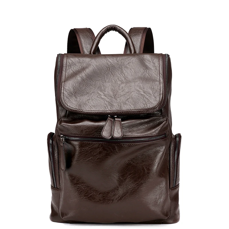 

High Quality Leather Backpack Men Large Capacity Backpacks Women