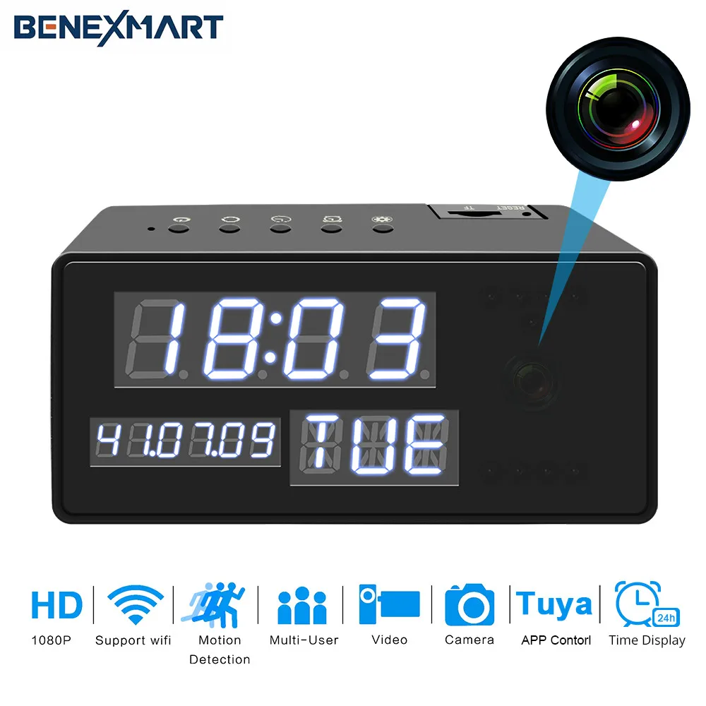 

Smart WiFi Table Clock Camera 1080P HD Night Vision Motion Detection Sensor Security Digital Camera Baby Pet Monitor