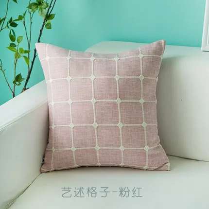 50x35/45x45/50x50/55x55/60x60 см домашний декор подушка в клетку для стула чехол для дивана поясная Наволочка декоративная сетка вышитая наволочка - Цвет: A