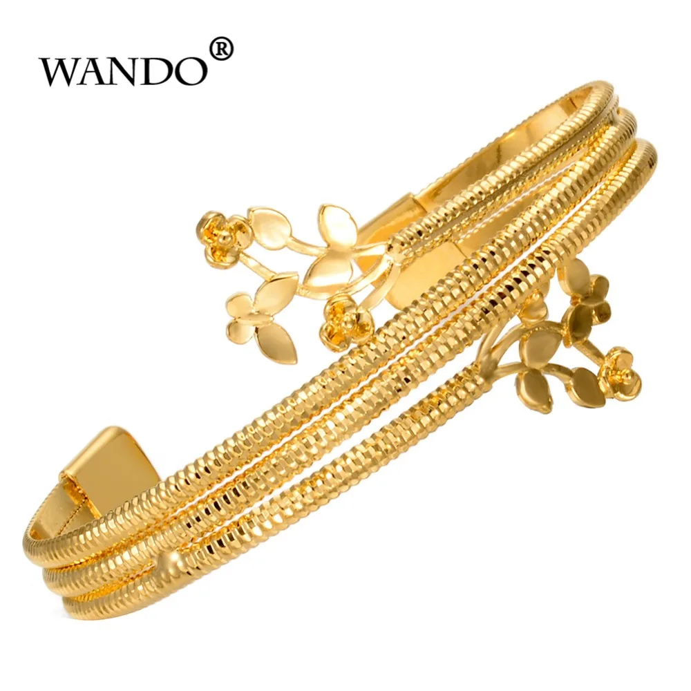 WANDO 1 шт. золотые браслеты Дубая для Для женщин 1 см в ширину золото Цвет Браслеты& Браслеты Эфиопский/арабские Ближний Восток вечерние подарки B45