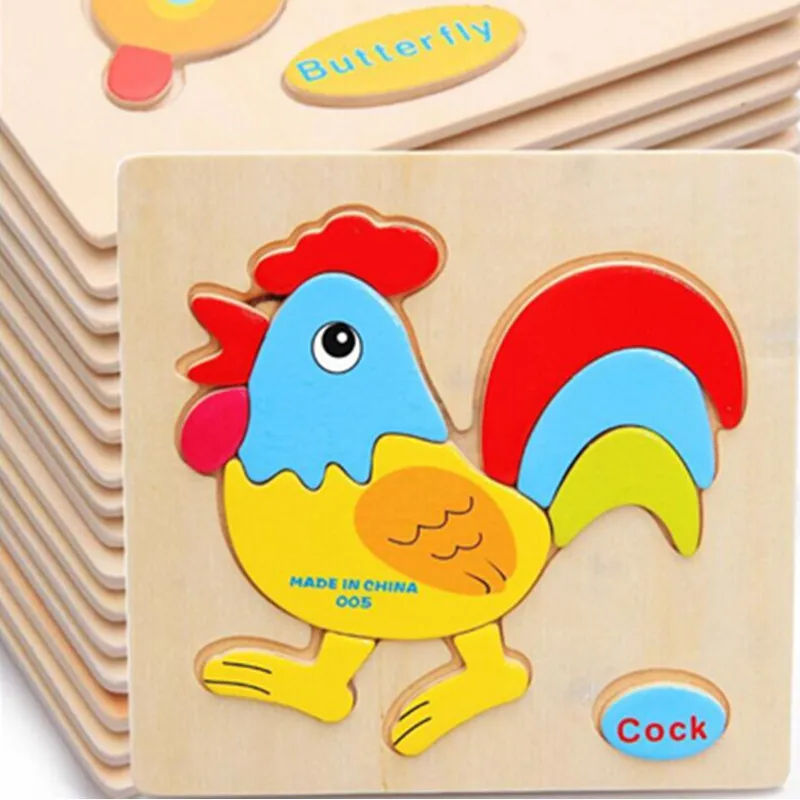 

DIY Toys Educational Wooden Toys for Children Early Learning Puzzle 3D Cartoon Animal Traffic Puzzles Intelligence Jigsaw