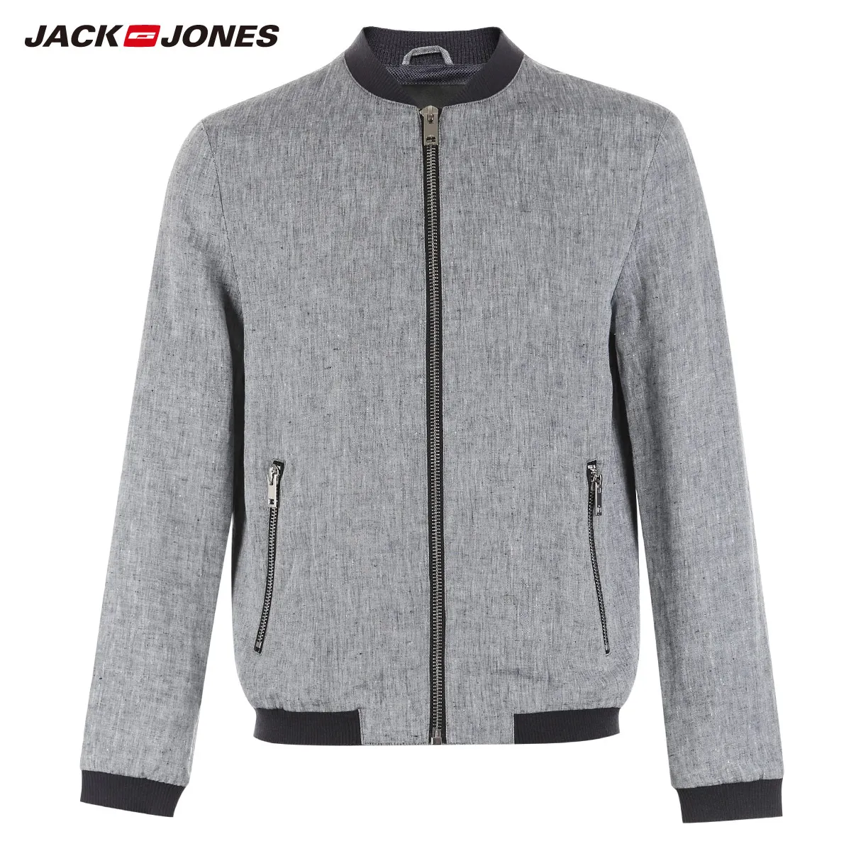 Мужская бейсбольная куртка JackJones из 100% льна с воротником куртка-бомбер верхняя
