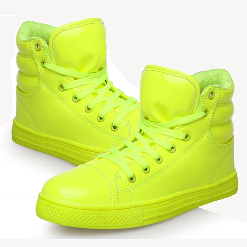 womens neon high top sneakers