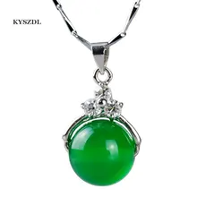 Free Shipping Natural Green agate beads Pendant Necklace Fashion 925 silver lady pendant Free Shipping Natural Green agate beads Pendant Necklace Fashion 925 silver lady pendant