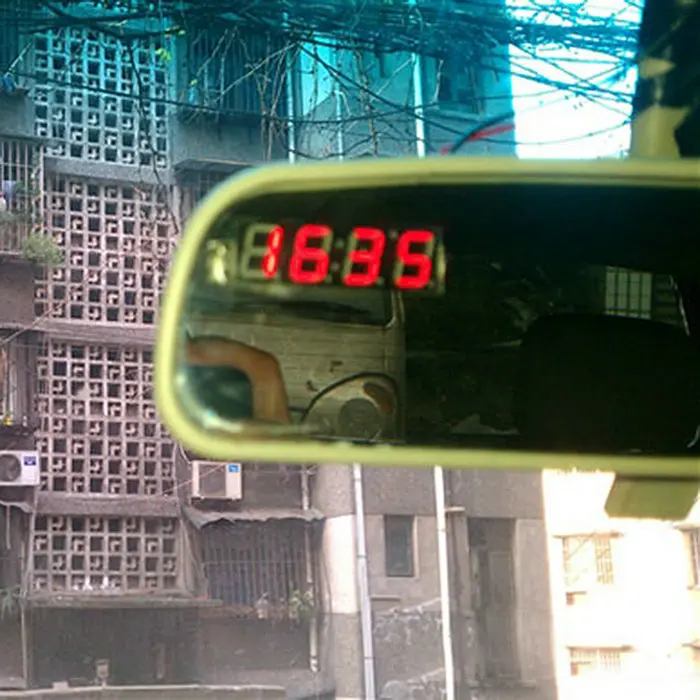 HARBLL 12 В 24 в авто цифровые светодиодные электронные часы+ термометр+ Вольтметр Три цвета