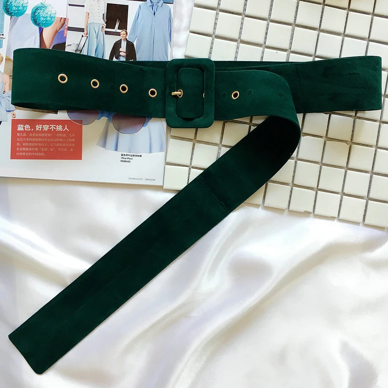 Фирменный дизайн длинные бархатные широкие ремни для плетеных металлических кожаных повседневных ремней аксессуары для платья B-888