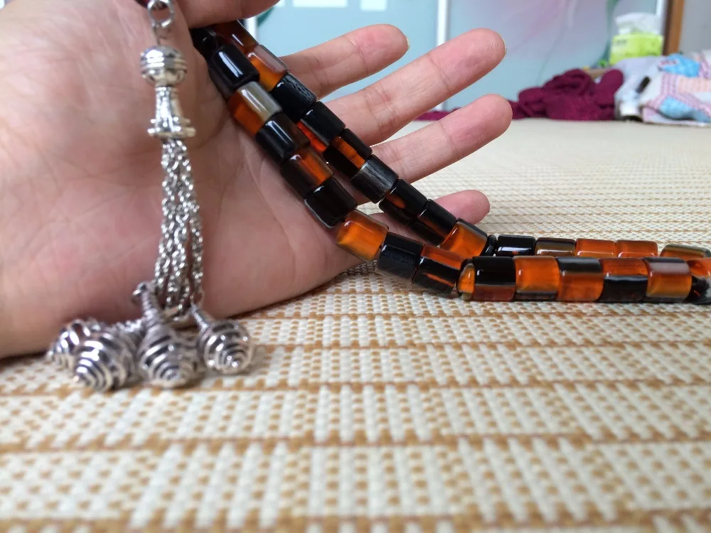 

Free shipping imitation amber color resin material islamic prayer beads Tasbih Muslim misbaha tasbeeh sibha masbaha tesbih