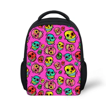 

THINK Colorful Cartoon Skull Printing School Bags For Girls Baby Mini Toddler Bags Customize Children Kindergarten Bagpack 2019