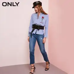 ONLY Бренд 2018 Новинка женские джинсы хлопок 91% низкая талия длина девять десятая прямой фасон женские брюки джинсовые 118149645