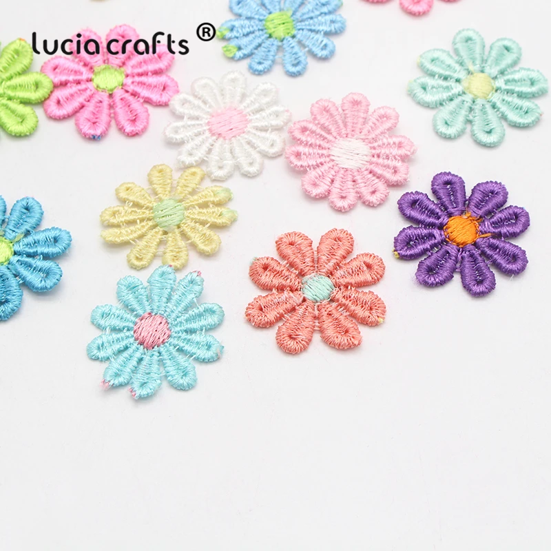 Lucia crafts 2,6 см цветочный узор пришивная вышивка патч для одежды Аппликации DIY аксессуары для украшения 24 шт./лот N0818