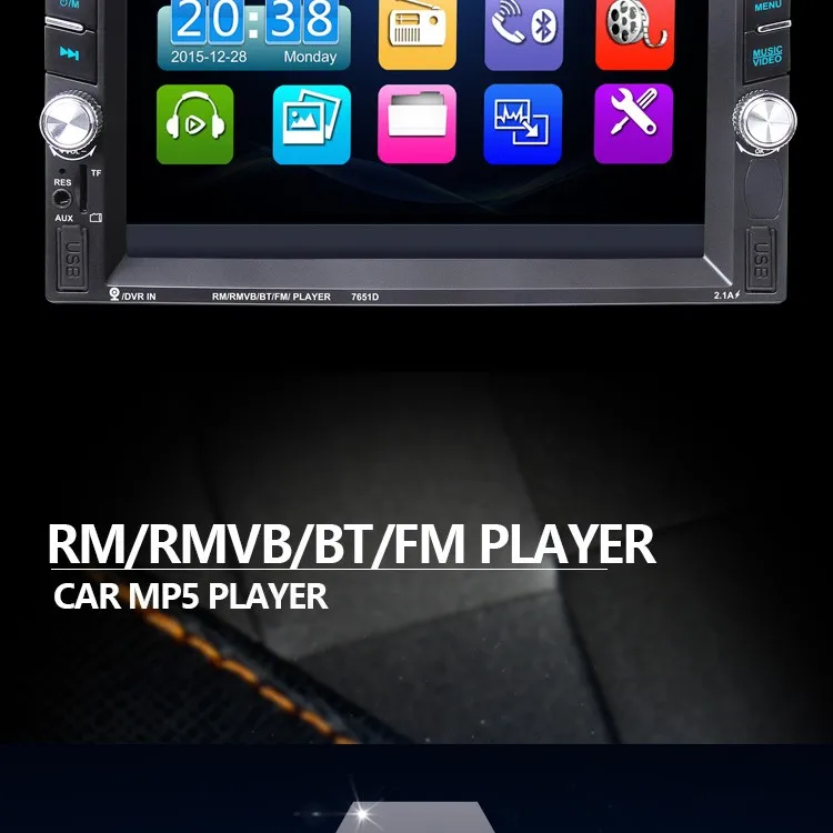 2 дин видео плеер 6,6 ''HD Bluetooth стерео радио FM MP4 MP5 аудио USB Авто Электроника Авторадио рулевого колеса 2din