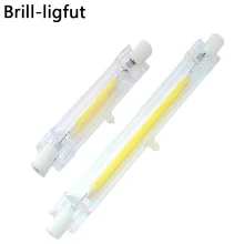 СВЕТОДИОДНЫЙ R7S 78 мм 118 мм COB лампа с регулируемой яркостью, стеклянная трубка 4 Вт 10 Вт AC 220 В 230 В R7S Точечный светильник, заменяющий галогенный светильник, энергосберегающий