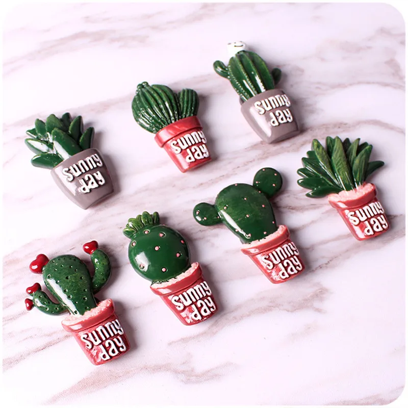 

2PCS Creative Cactus Plants Fridge Magnets Kawaii Cute Plants Decorative Refrigerator Souvenir Magnetic Sticker YYJ0