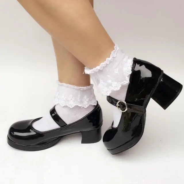 Talon 4 matte bright Boucle bright Pompes Black Bright bright Gray White 7 Cm Lolita bright Black Princesse Strap Fille Cosplay 3 Wine Yellow Cos Chaussures Punk Classique Black matte matte Dark 5 Blue Noir Unique matte Coffee gwpU00v