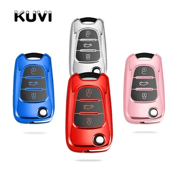 

TPU Silicone 3 Button Remote Flip Key Case Fob Cover For Kia Rio Sportage Soul ceed For HYUNDAI i30 Verna Veloster i35