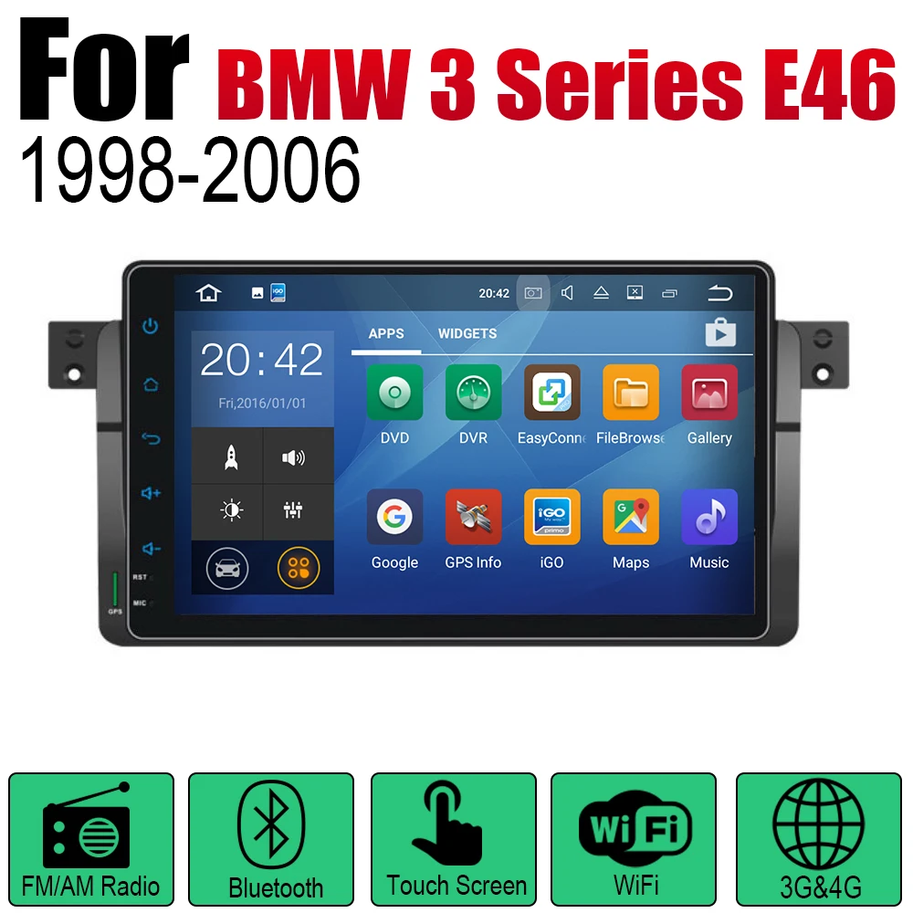 Best Android Car DVD GPS Navi For BMW 3 Series E46 1998~2006 player Navigation WiFi Bluetooth Mulitmedia system audio stere 1