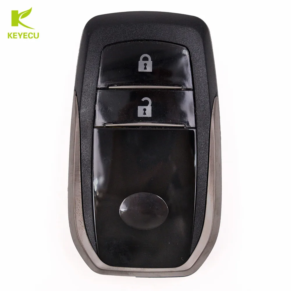 

KEYECU Replacement Remote Car Key Shell Case Fob 2 Button for Toyota Camry RAV4 Crown Highlander Corolla + Uncut Blade