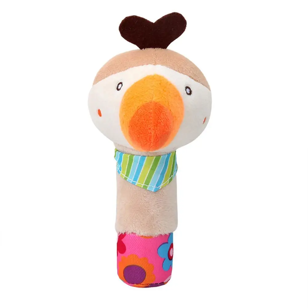 Хит, многофункциональная детская погремушка, плюшевая игрушка, Детская плюшевая Мягкая погремушка в виде животного, погремушка, милая детская игрушка, подарок - Цвет: Orange