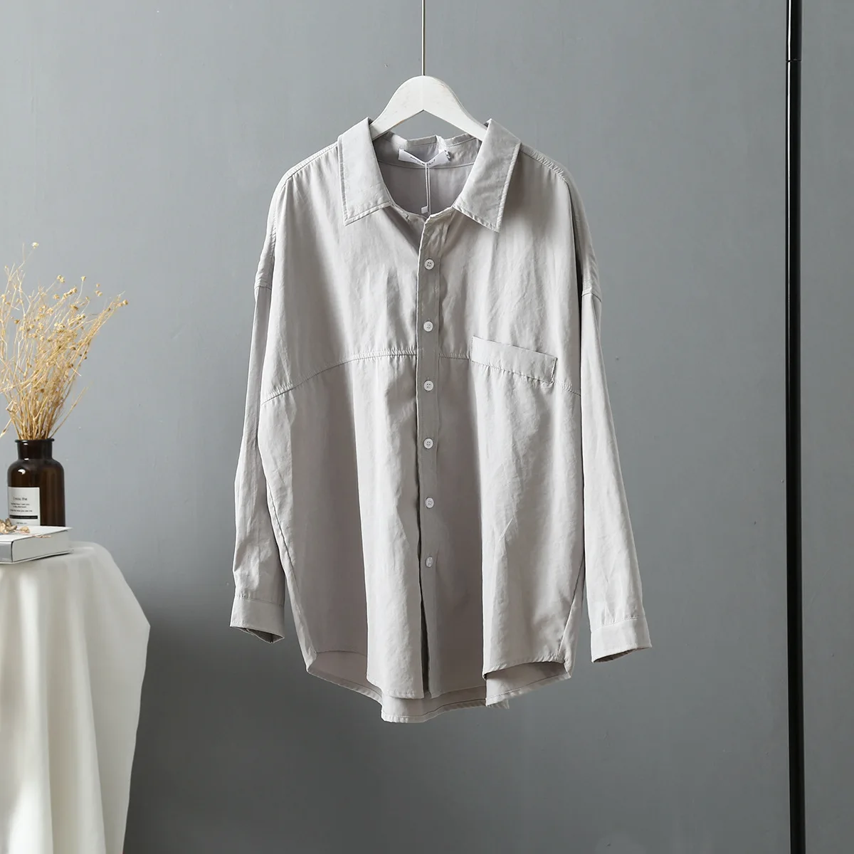 

Women Tops and Blouses 2019 Autumn Comfortable Solid Color Long Sleeve Loose Tops Casual Oversize Relaxed Shirts Female Clothes