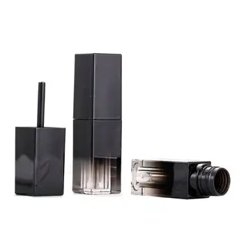 

Rectangular Shape Empty Clear Lip Gloss Container Gradient Black Lip Balm Lipstick Tubes Refillable Travel Bottle Tool