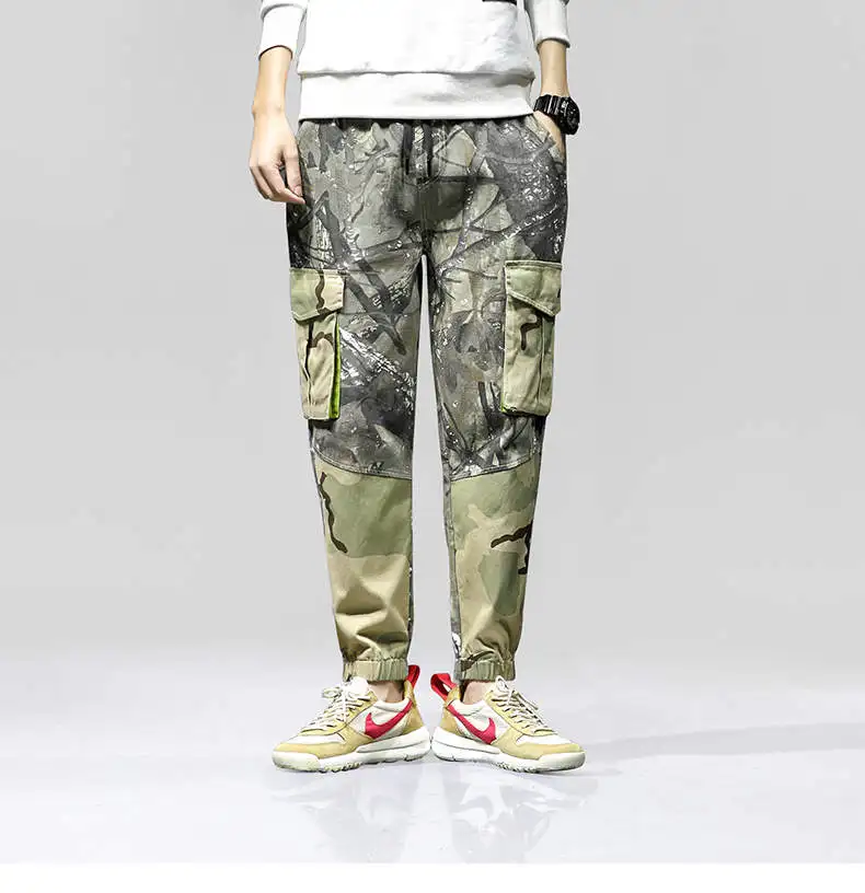 SingleRoad камуфляжные мужские брюки 2019 хип-хоп брюки с боковыми карманами штаны для уличного бега мужские повседневные карго дамские шаровары